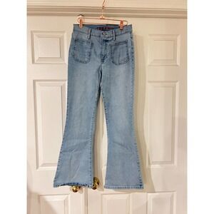 Lucky Brand Womens Light Wash Stevie High Rise Flare Jeans Sz 6/28a 70s Retro 90